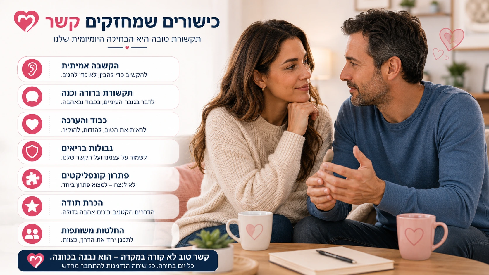 זוג משוחח ומפתר אי הסכמה